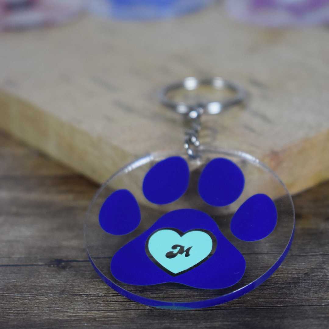 Porte clé Patte de chien personnalisé