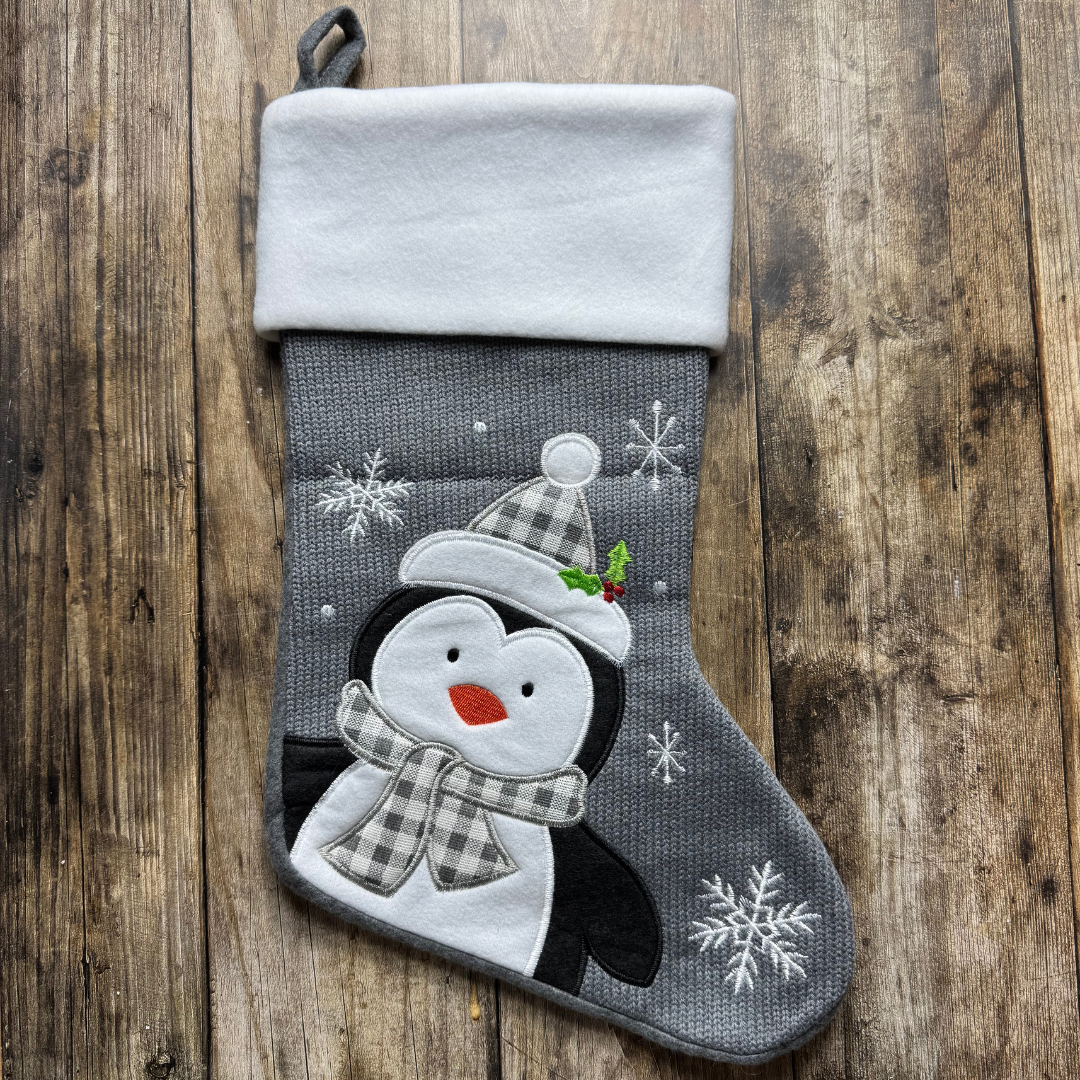 Chaussette de Noël personnalisable – Pingouin