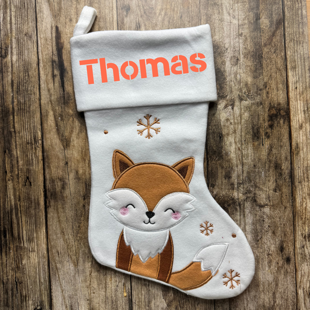 Chaussette de Noël personnalisable – Renard