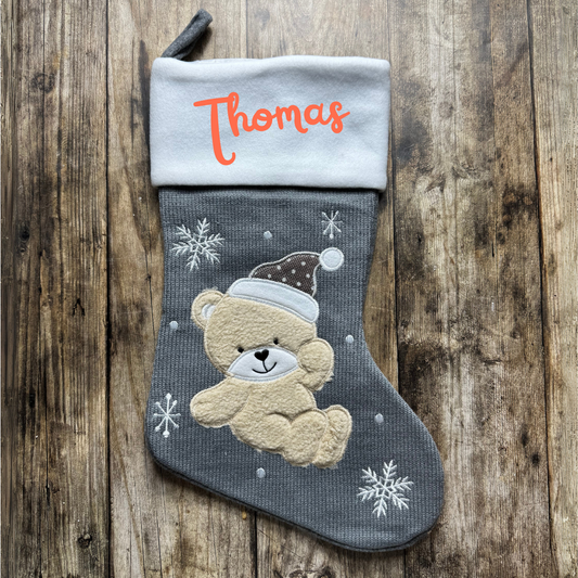 Chaussette de Noël personnalisable – Ourson