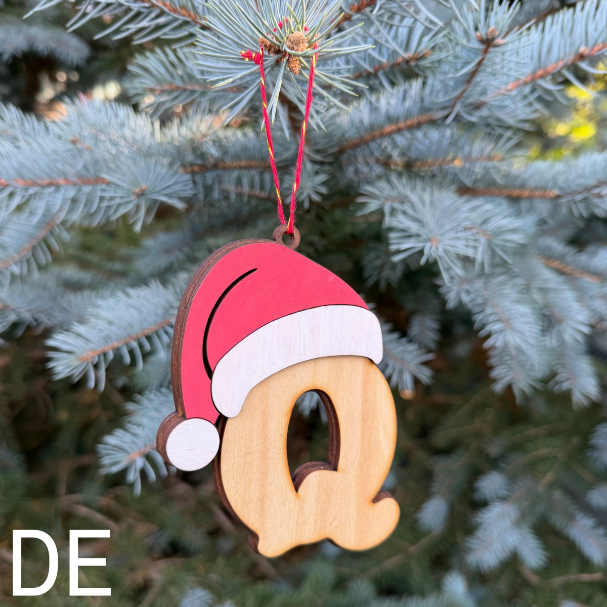 Lettre de Noël en bois à suspendre – Personnalisable