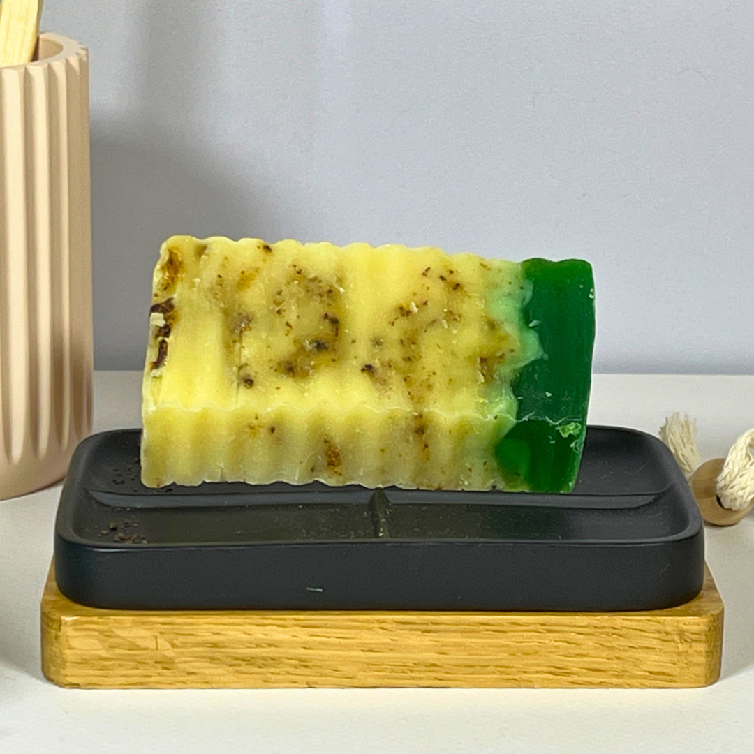 Savon enrichie en huile végétale au Thé vert vue zoomer.