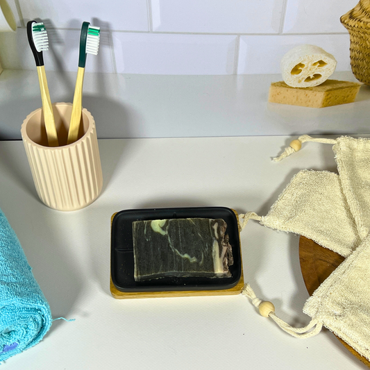 Savon enrichie en huile végétale à la fleur de Cannelle vue haut.