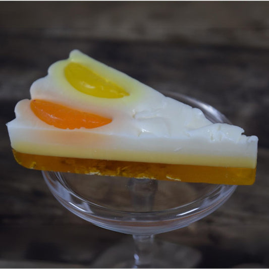 Savon part de tarte vue de 3 quart.