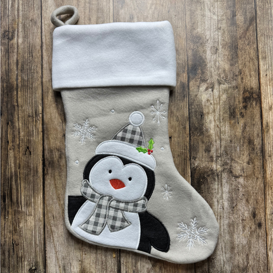Chaussette de Noël personnalisable – Pingouin