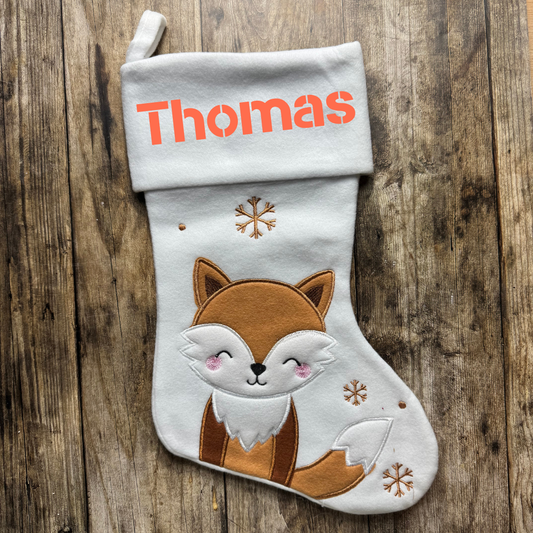Chaussette de Noël personnalisable – Renard