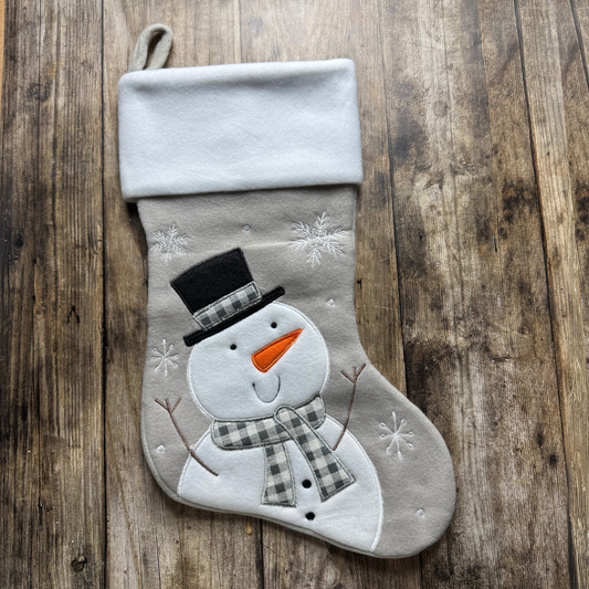 Chaussette de Noël personnalisable – Bonhomme de neige