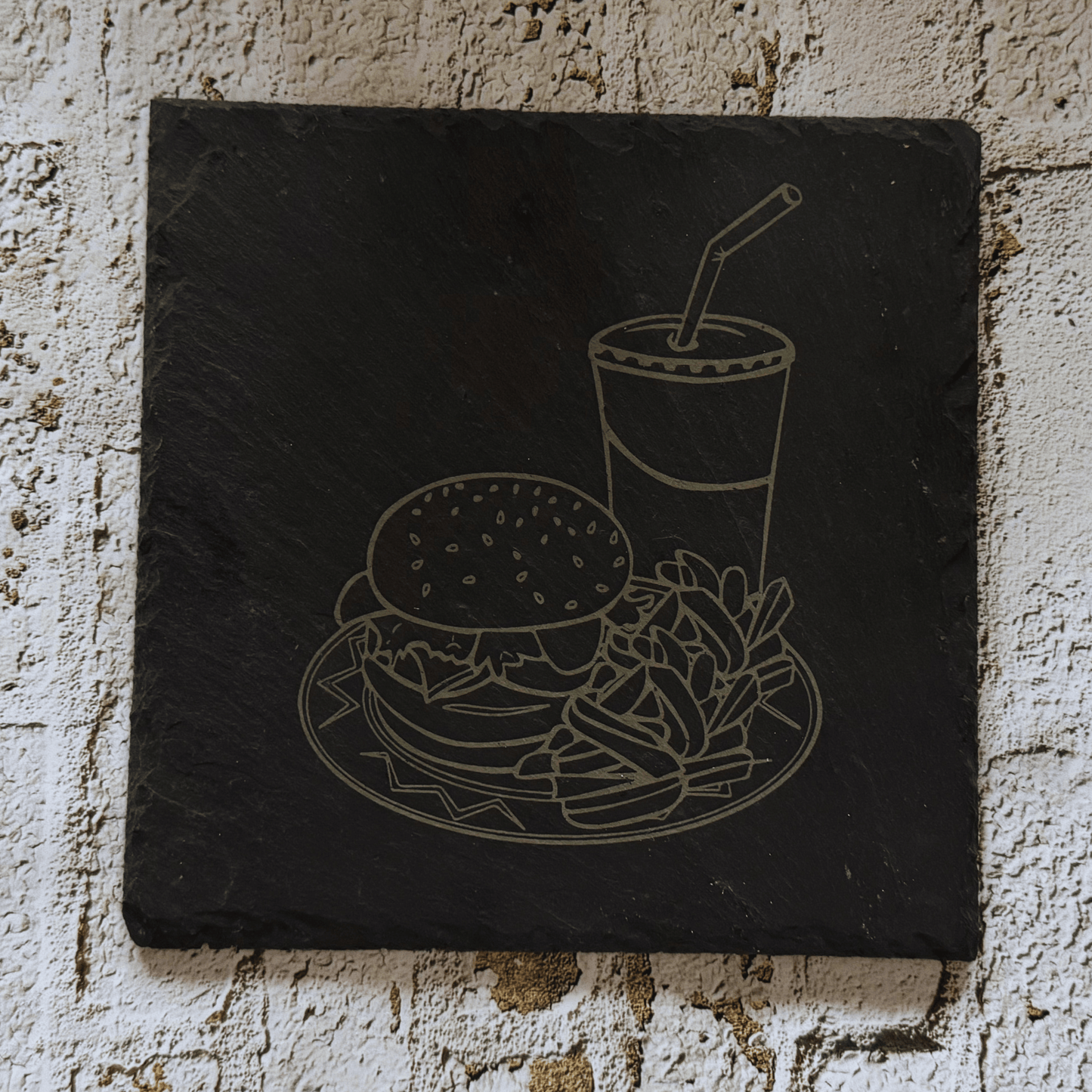Dessous de plat 20 x 20 en ardoise - Burger