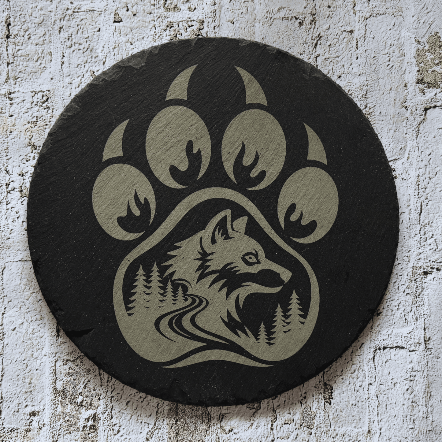 Dessous de plat Ø 30 cm en ardoise - Patte de loup