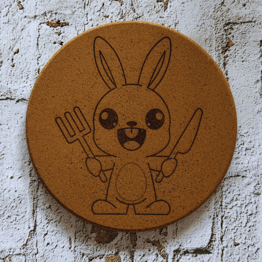 Dessous de plat Ø 19 cm en liège - Lapin