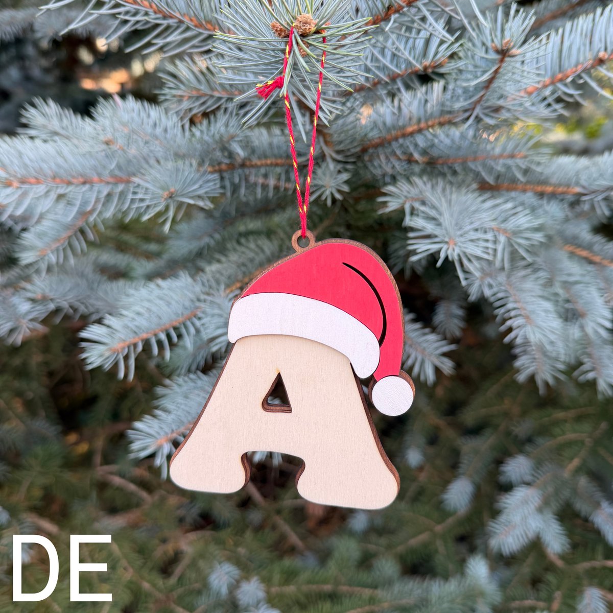 Lettre de Noël en bois à suspendre – Personnalisable