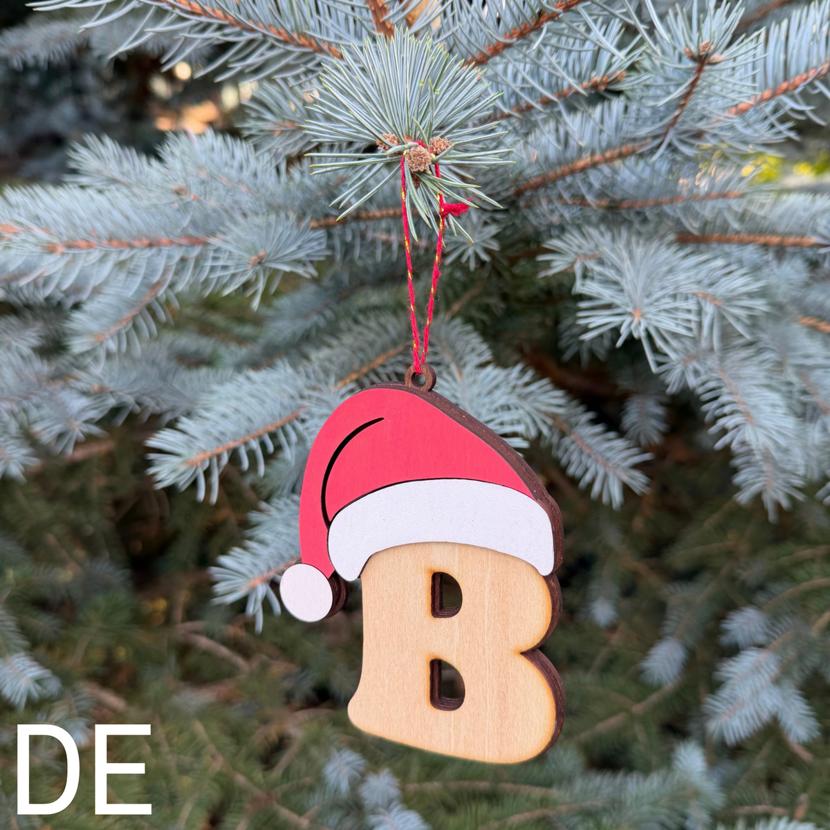 Lettre de Noël en bois à suspendre – Personnalisable