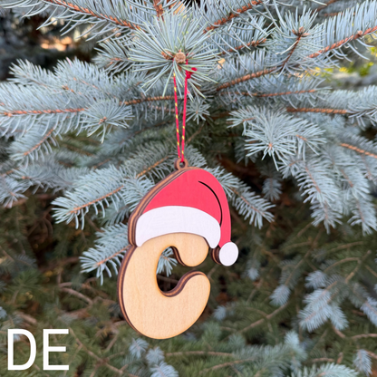 Lettre de Noël en bois à suspendre – Personnalisable