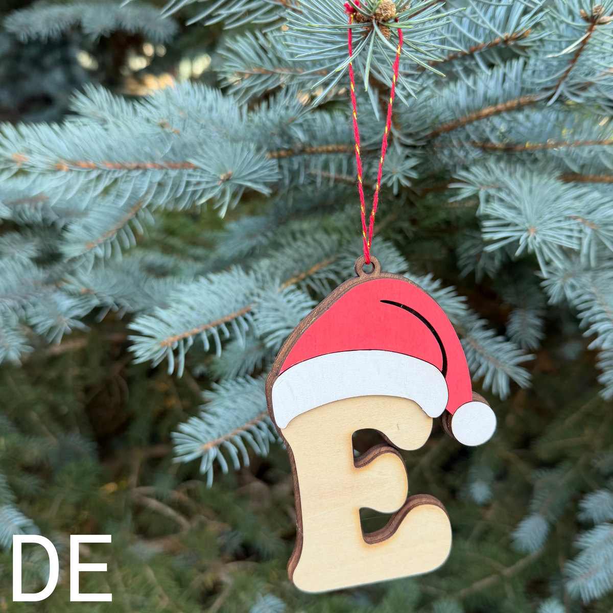Lettre de Noël en bois à suspendre – Personnalisable