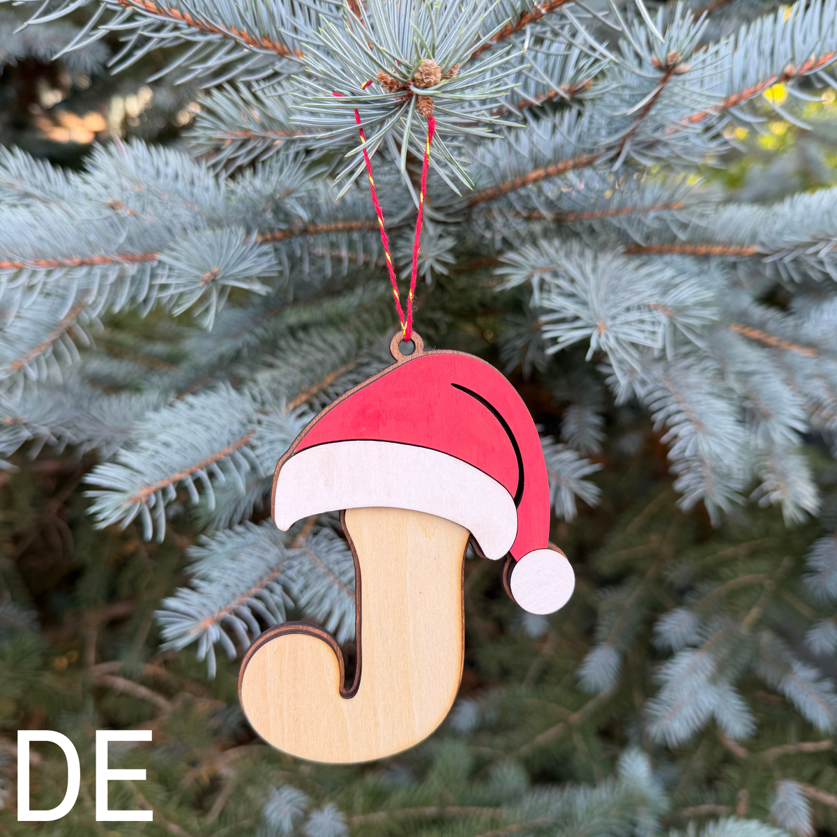 Lettre de Noël en bois à suspendre – Personnalisable