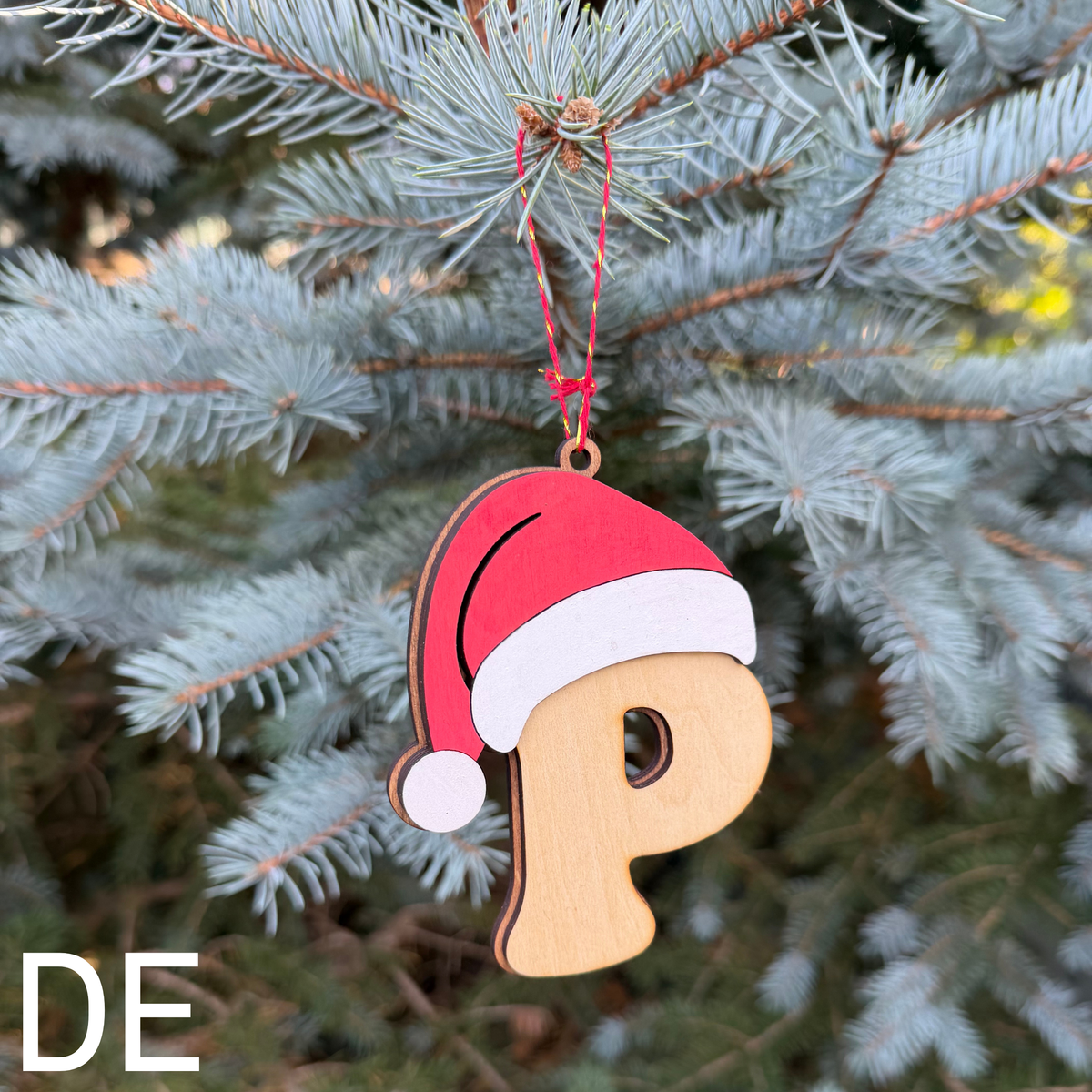 Lettre de Noël en bois à suspendre – Personnalisable