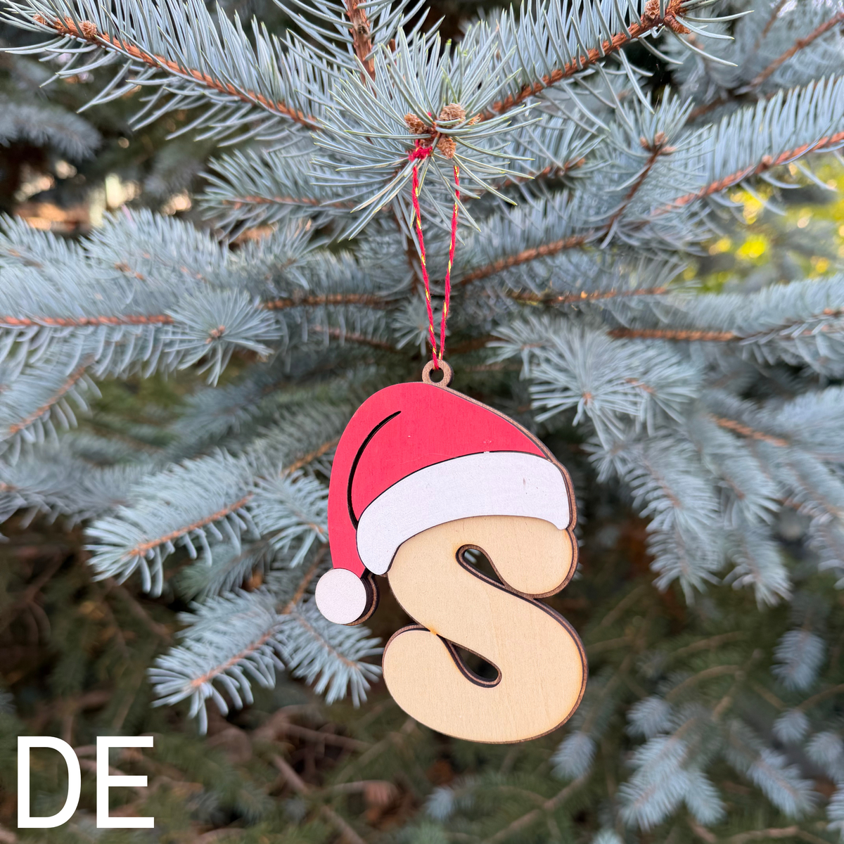 Lettre de Noël en bois à suspendre – Personnalisable