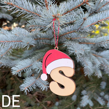 Lettre de Noël en bois à suspendre – Personnalisable