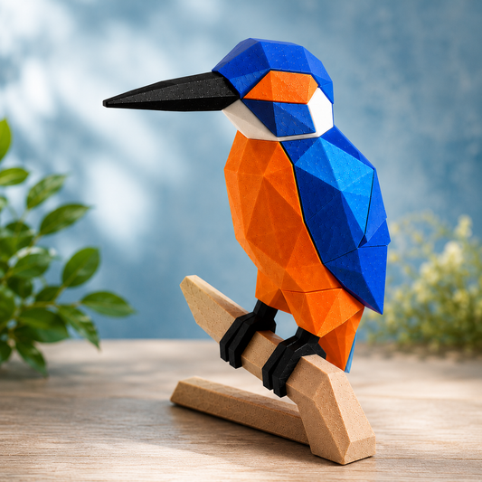 Puzzle 3D magnétique Martin-pêcheur imprimé en 3D - 20 pièces à assembler